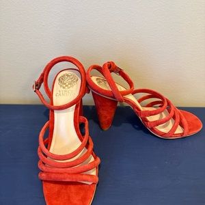 Scarlet red‎ strappy heels not to high just perfect